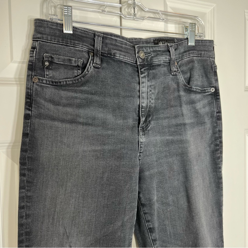 AG Adriano Goldschmied Mari High Rise Slim Straight Charcoal Denim Jeans